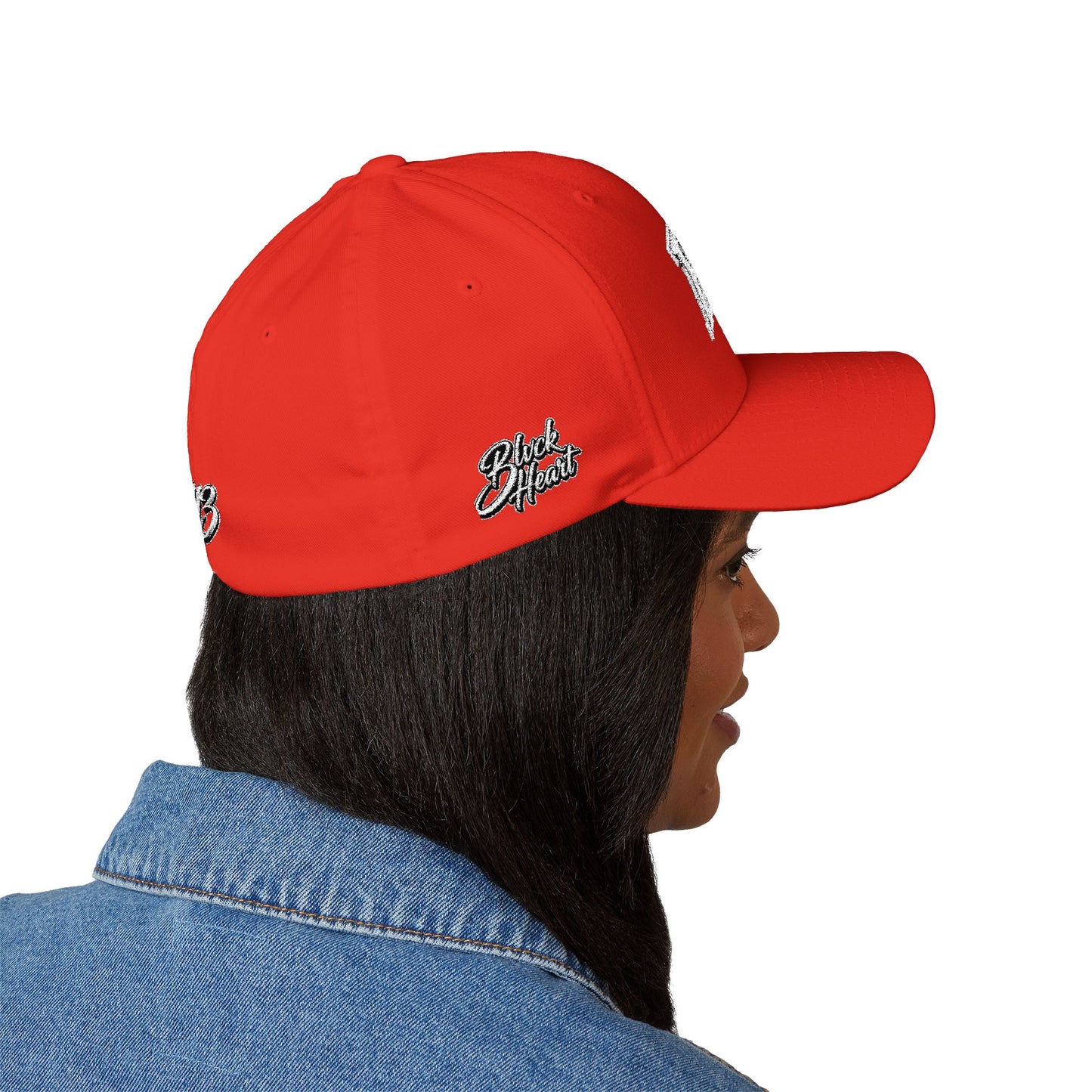 Embroidered BKC Logo Baseball Cap — White Structured Closed-Back Hat