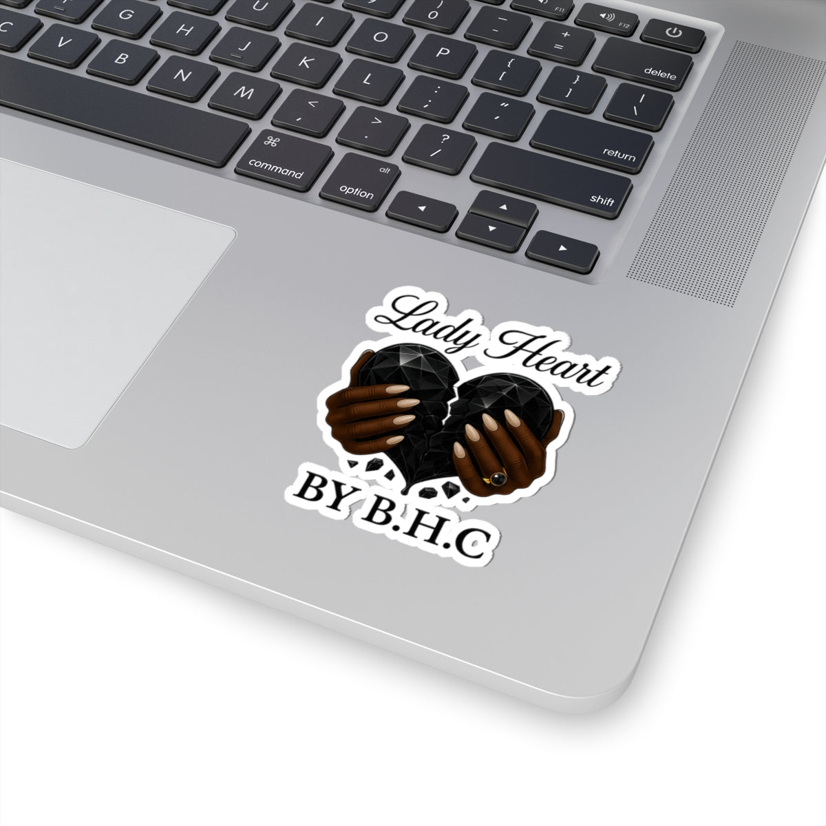 Heartfelt Lady Heart Kiss-Cut Stickers, Laptop Decals, Gift for Her, Black Pride Art, Customizable Sticker