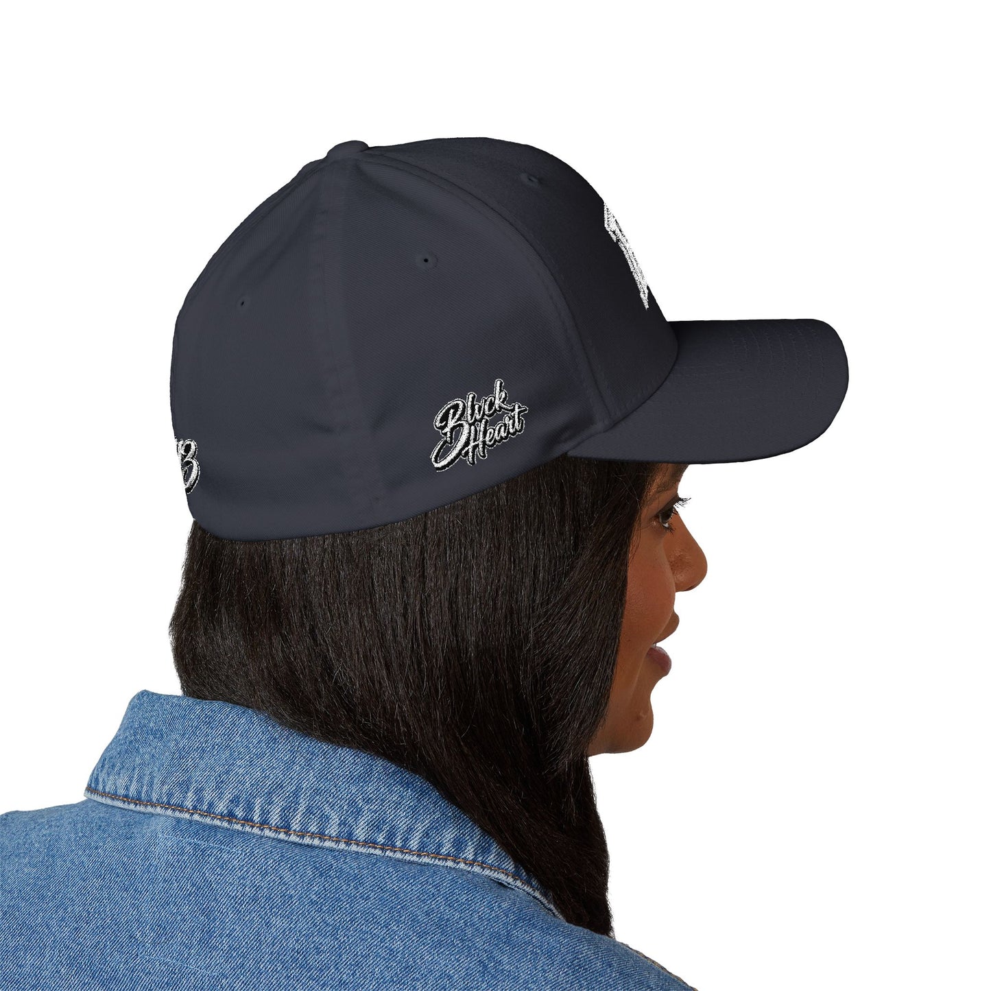 Embroidered BKC Logo Baseball Cap — White Structured Closed-Back Hat