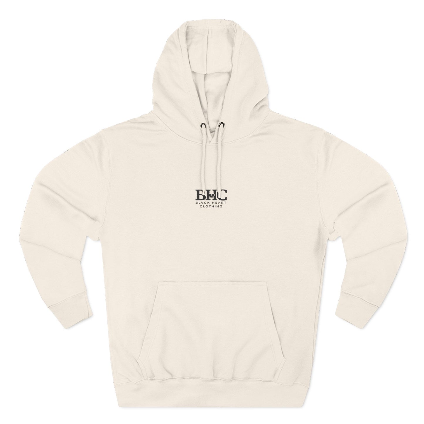 Minimalist 'BHC' Logo Hoodie - White Fleece Pullover