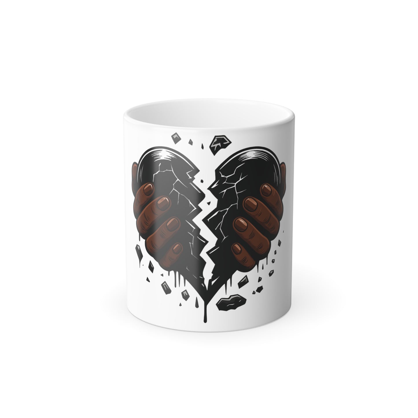 Color Changing Heartbreak Mug, Unique Gift for Coffee Lovers, Breakup Recovery, Love-themed Kitchenware, Holiday Gift Idea
