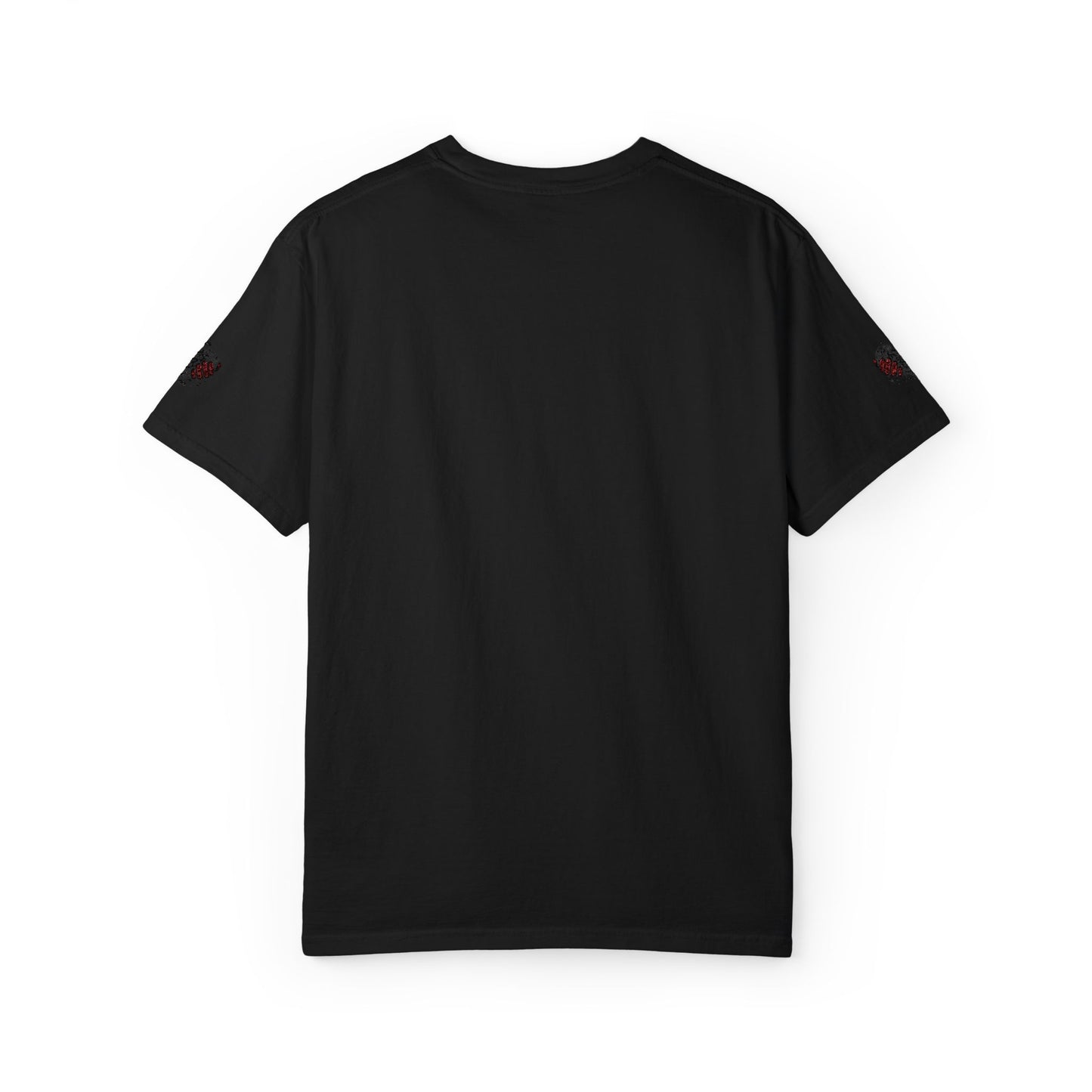 BHC Classic Logo Tee — Minimalist White Graphic T-Shirt with Rose Sleeve Accents