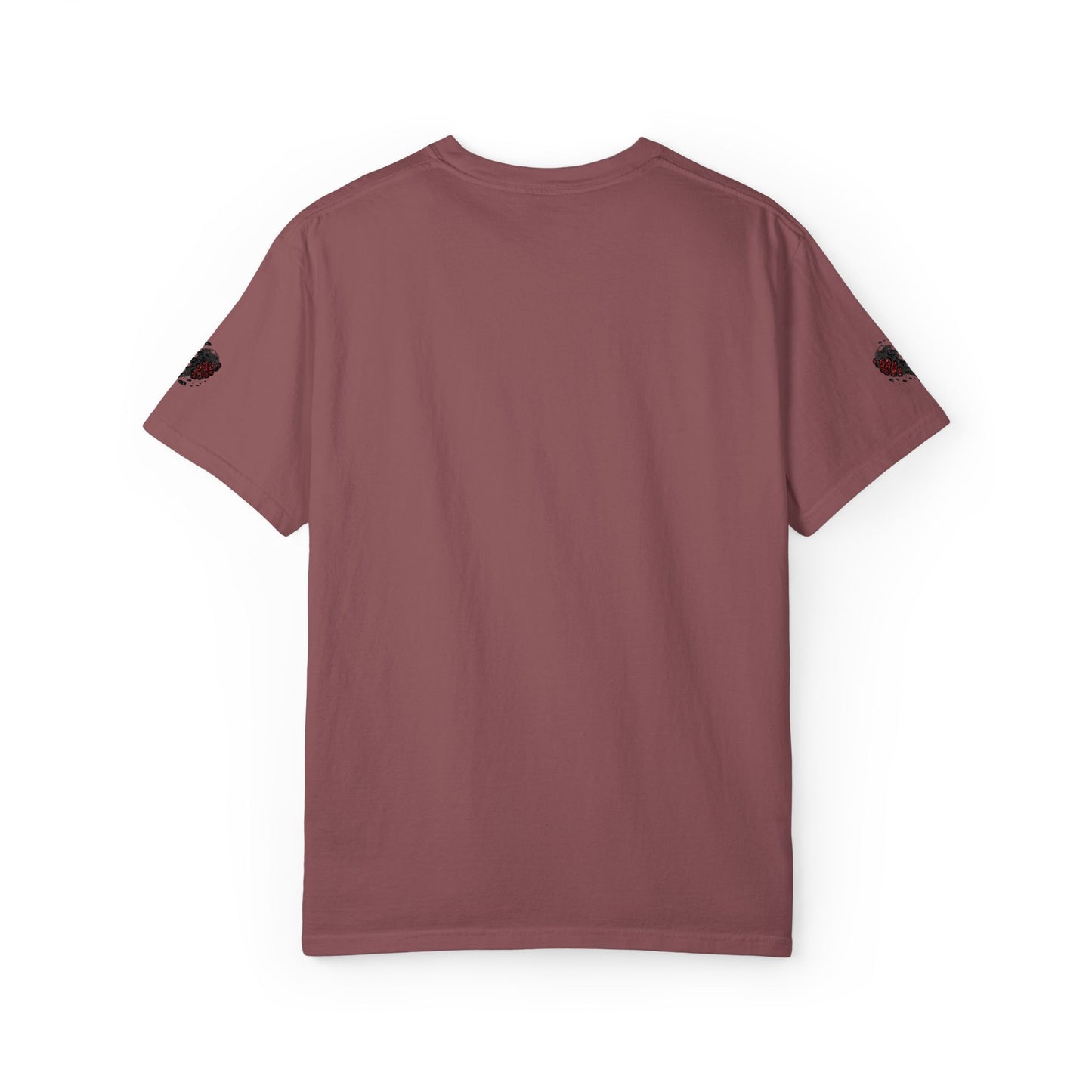 BHC Classic Logo Tee — Minimalist White Graphic T-Shirt with Rose Sleeve Accents