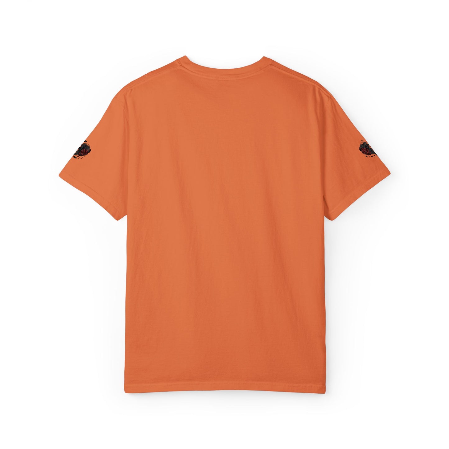 BHC Classic Logo Tee — Minimalist White Graphic T-Shirt with Rose Sleeve Accents