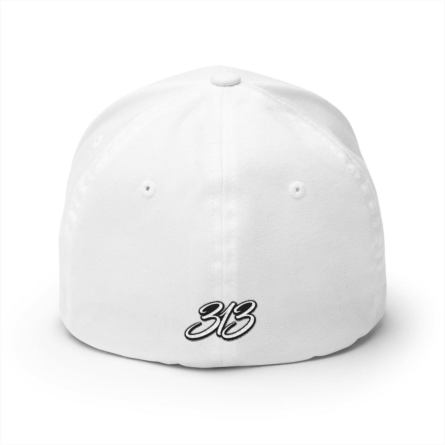 Embroidered BKC Logo Baseball Cap — White Structured Closed-Back Hat