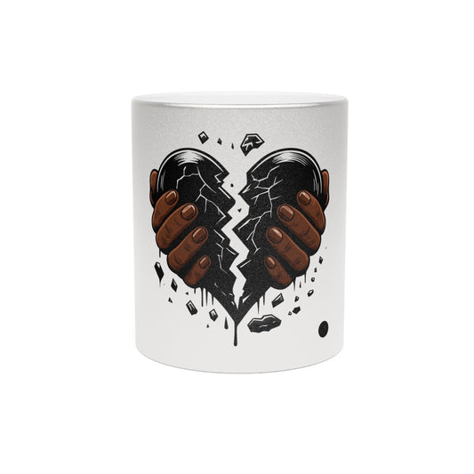 Heartbreak Metallic Mug, Emotional Gift, Coffee Cup, Unique Drinkware, Self-Care, Relationship Revival