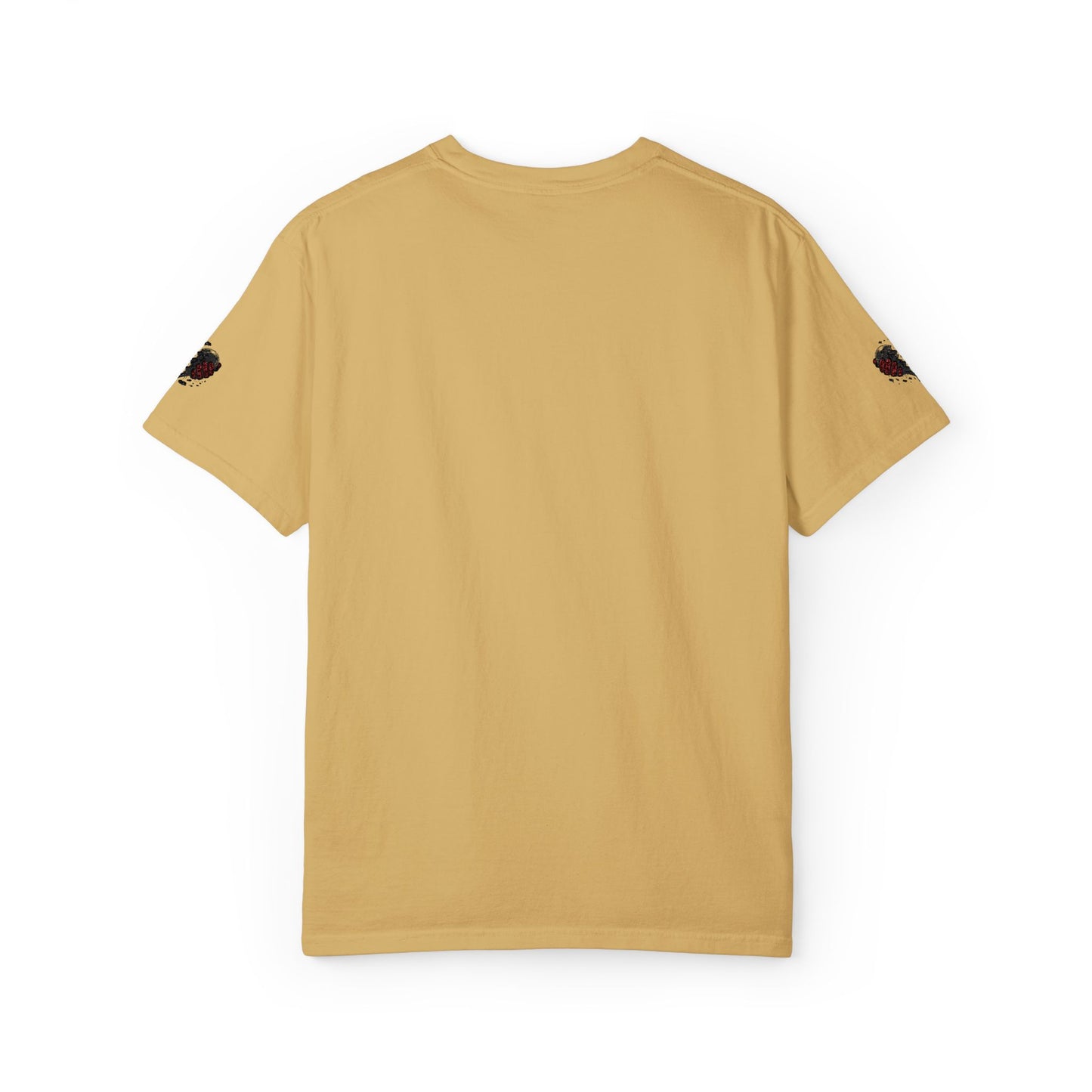 BHC Classic Logo Tee — Minimalist White Graphic T-Shirt with Rose Sleeve Accents