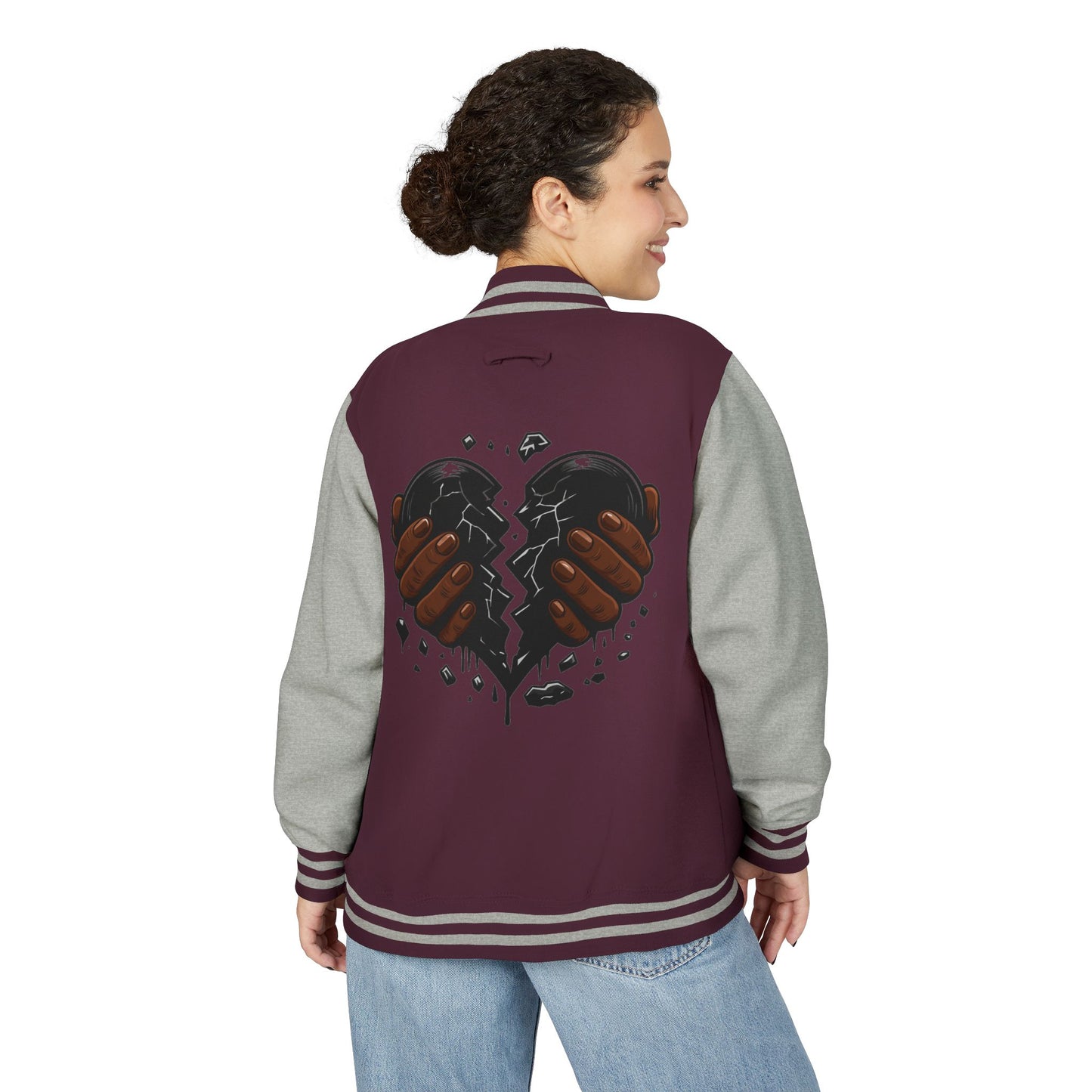 Letterman Jacket — 'Broken Heart' Graphic Varsity Jacket