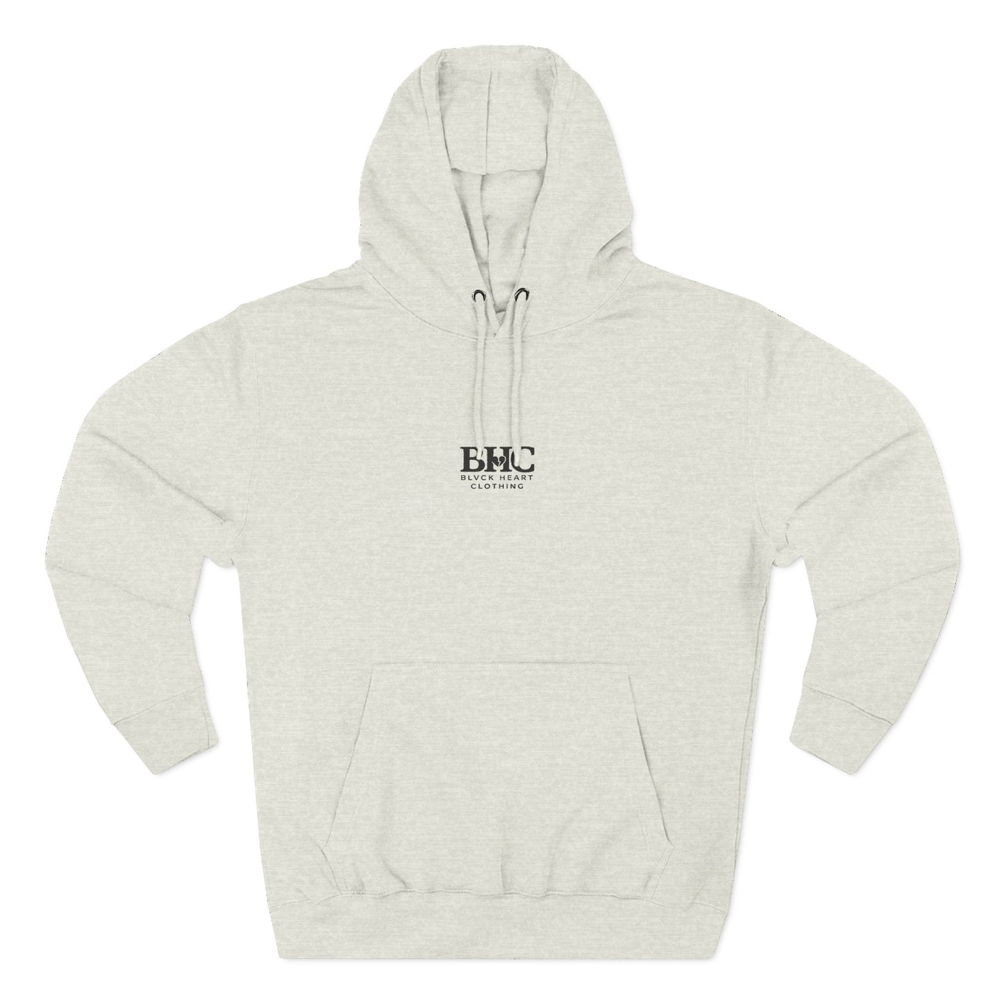 Minimalist 'BHC' Logo Hoodie - White Fleece Pullover