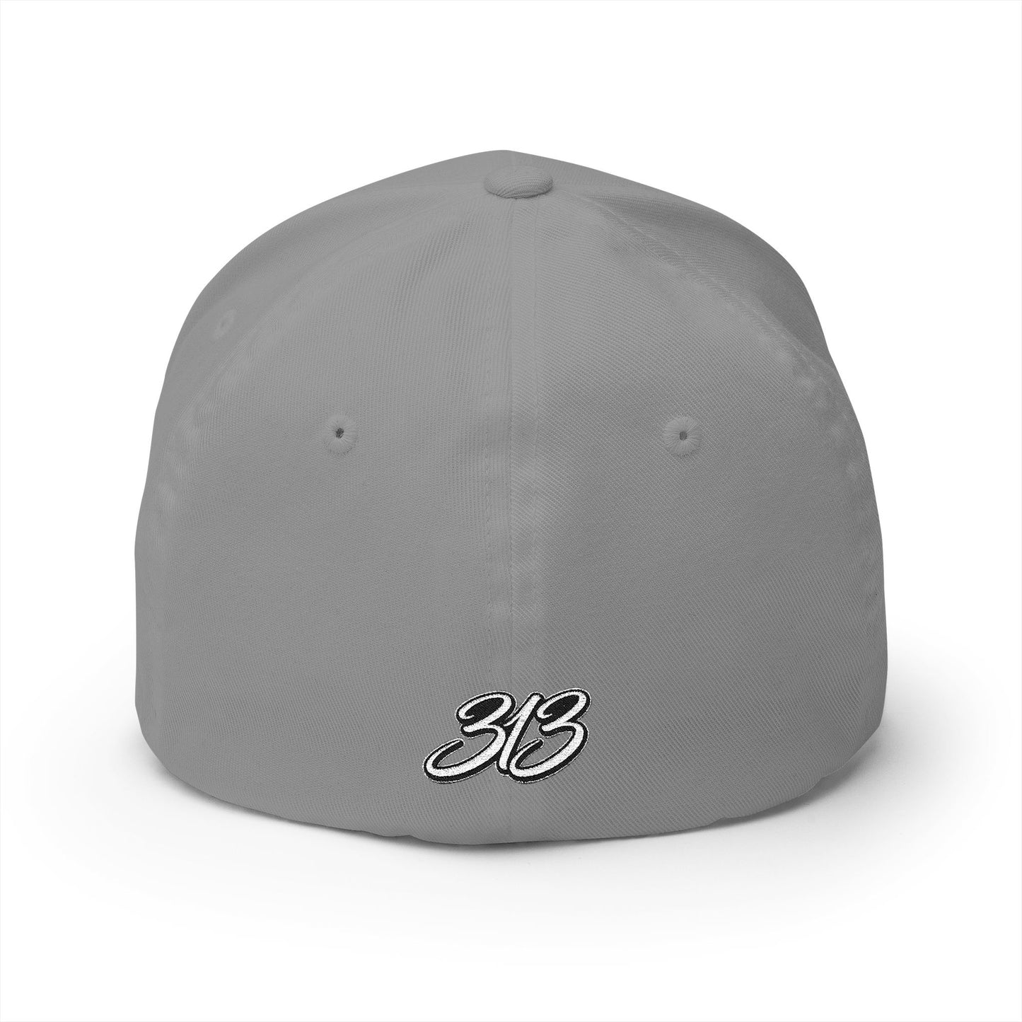 Embroidered BKC Logo Baseball Cap — White Structured Closed-Back Hat
