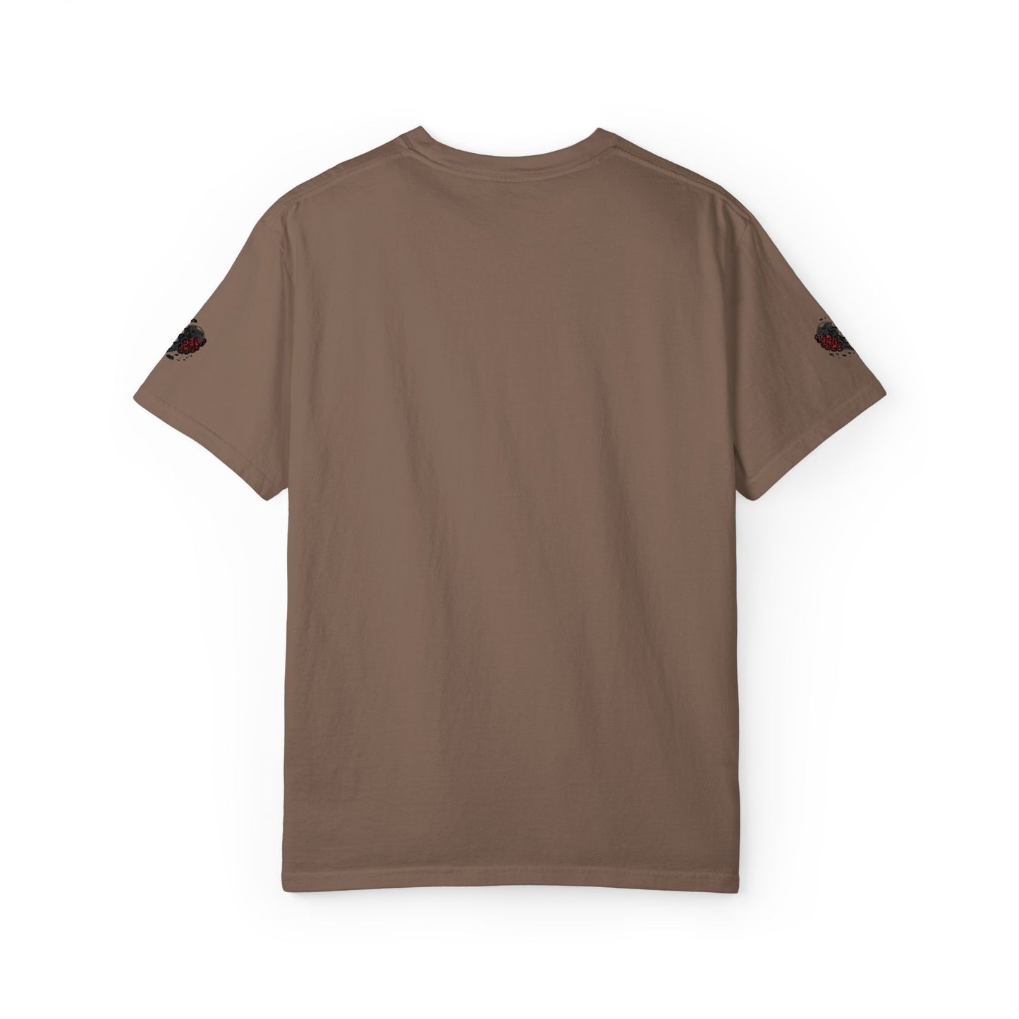 BHC Classic Logo Tee — Minimalist White Graphic T-Shirt with Rose Sleeve Accents