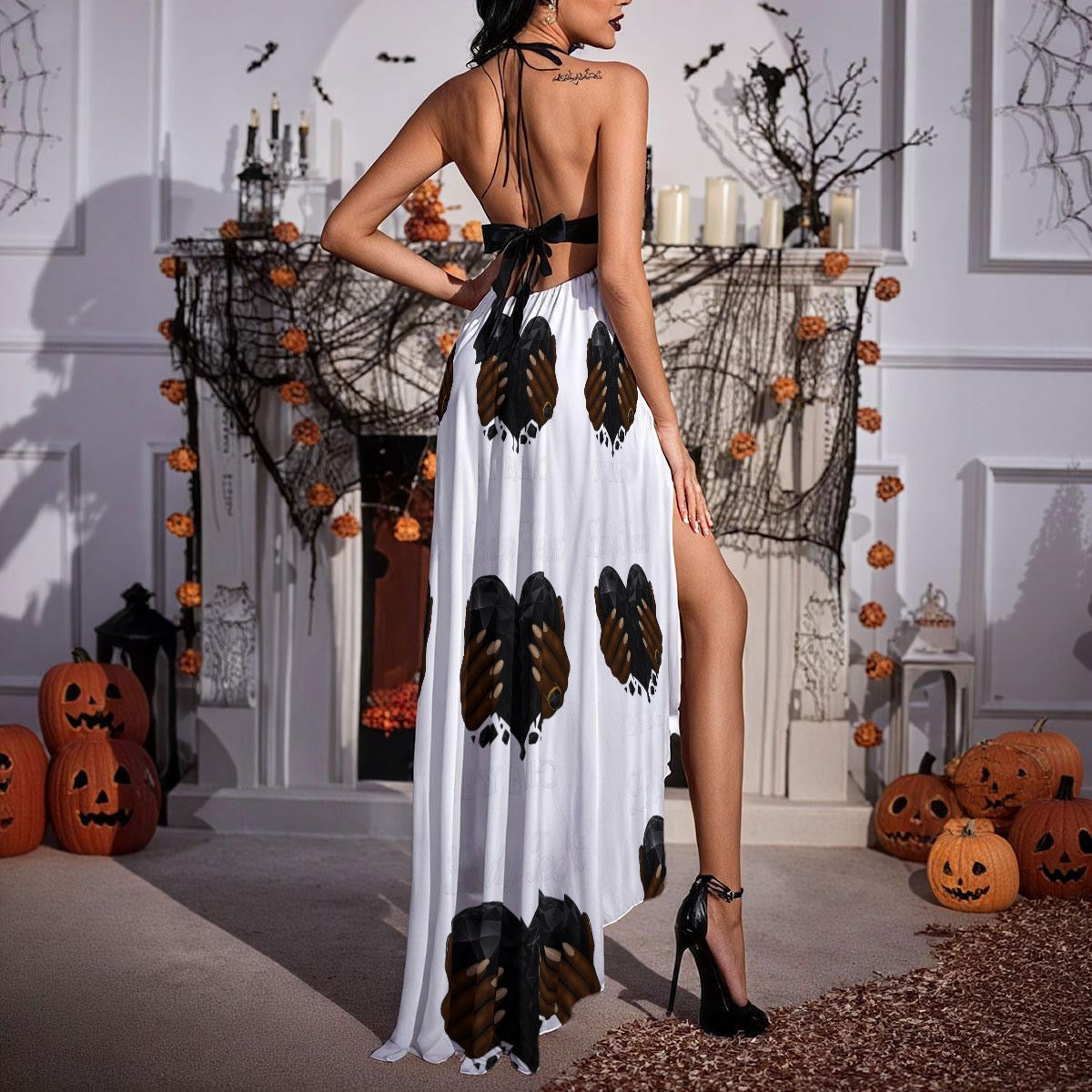 All-Over Print Women’s Elegant Mesh Lace Evening Dress