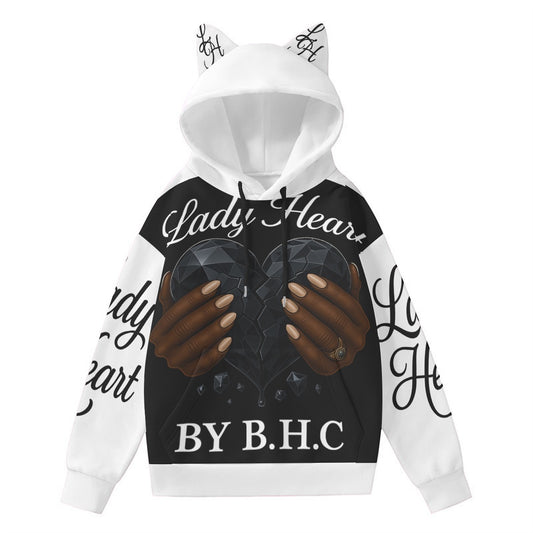All-Over Print Women’s Hoodie With Decorative Ears