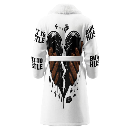 All-Over Print Men's Borg Fleece Bathrobe With Polyester Sherpa Fleece