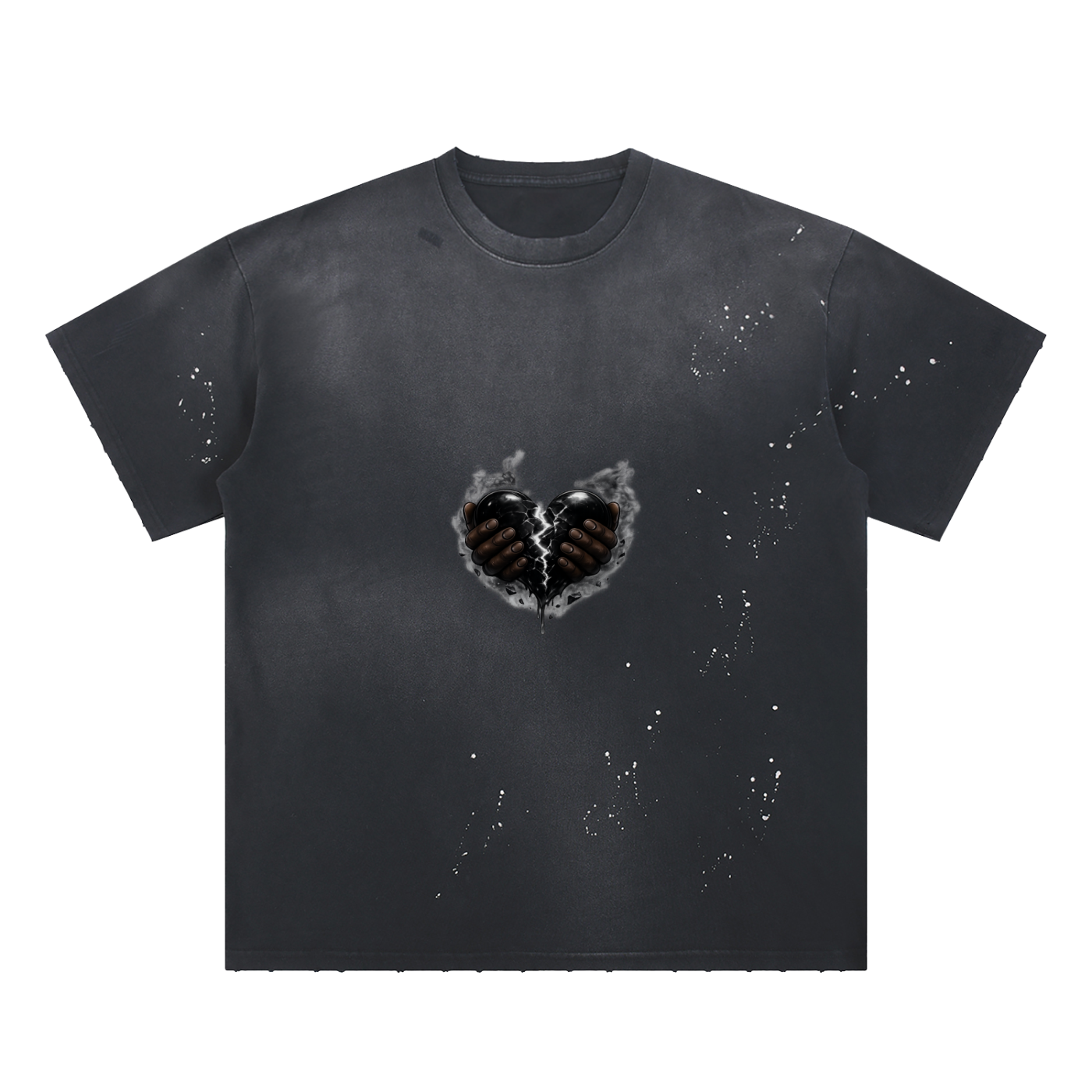 Hand-Frayed Sunfade Paint Splatter T-Shirt