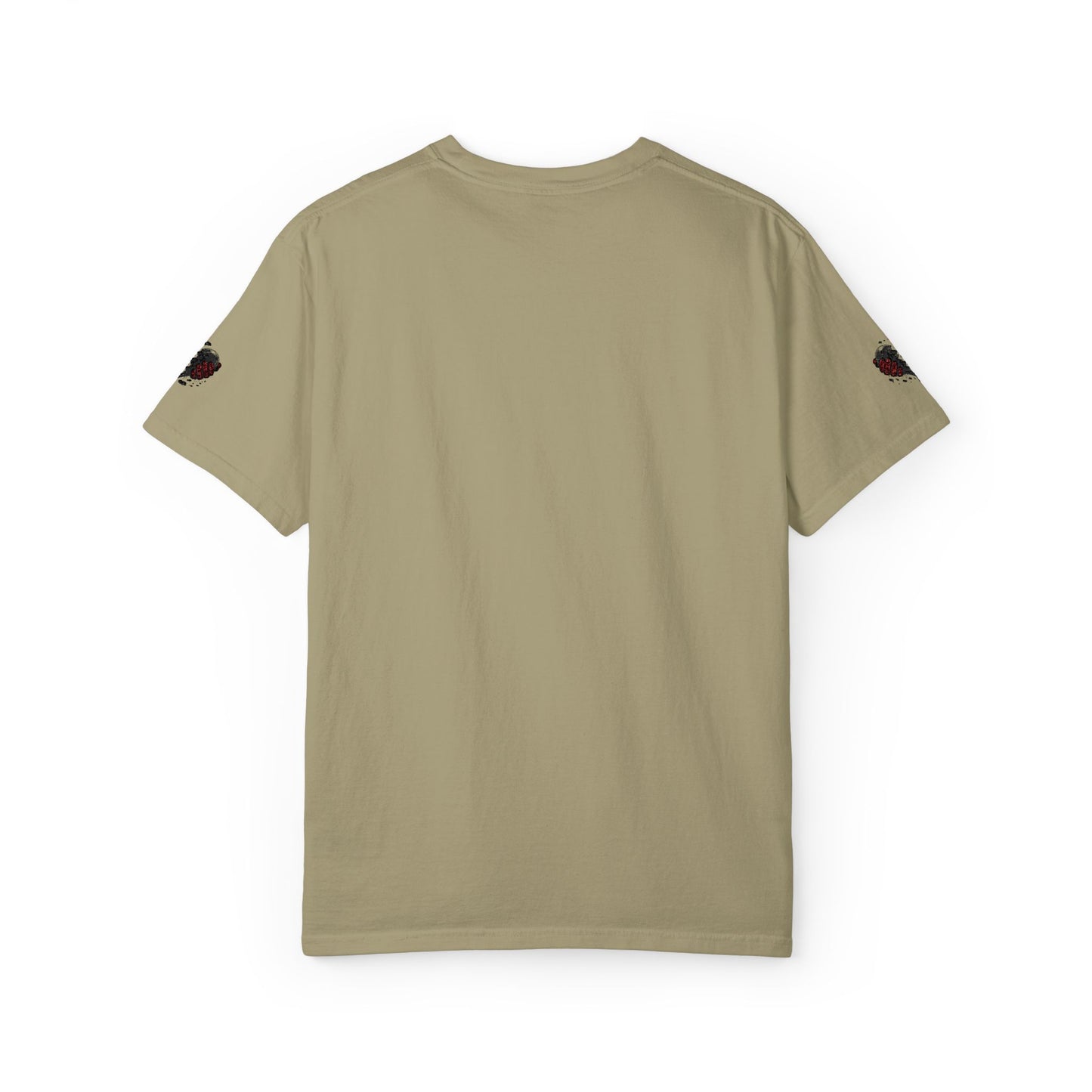 BHC Classic Logo Tee — Minimalist White Graphic T-Shirt with Rose Sleeve Accents