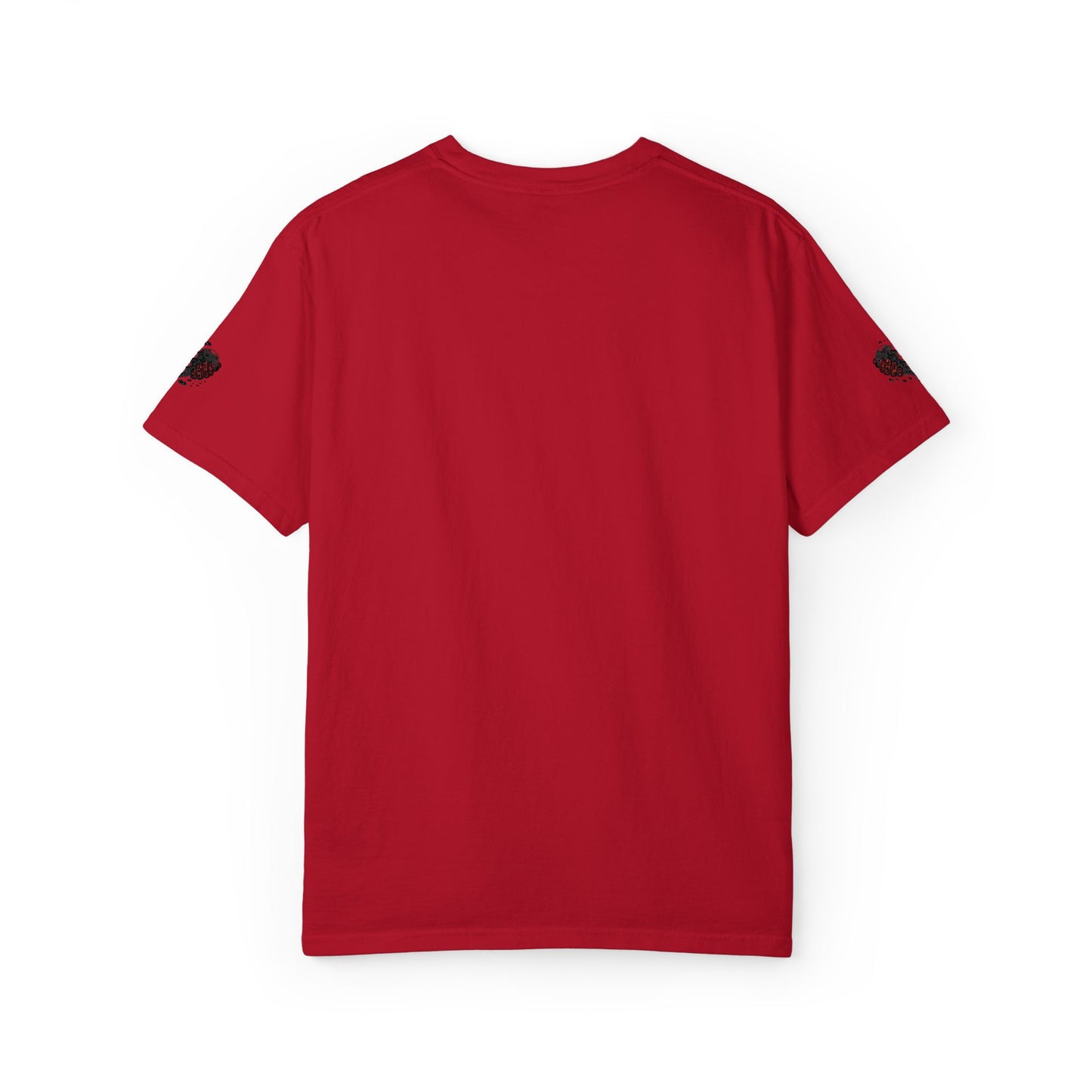 BHC Classic Logo Tee — Minimalist White Graphic T-Shirt with Rose Sleeve Accents