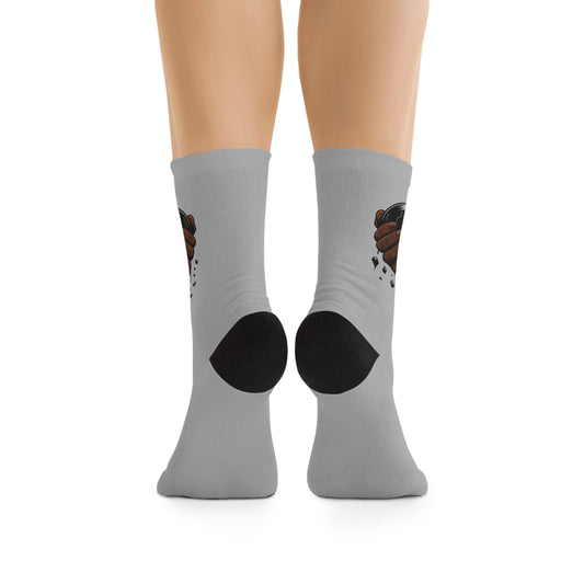 Socks - Broken Heart Fist Graphic Recycled-Poly Crew Socks