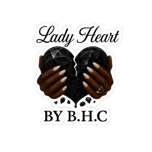 Heartfelt Lady Heart Kiss-Cut Stickers, Laptop Decals, Gift for Her, Black Pride Art, Customizable Sticker
