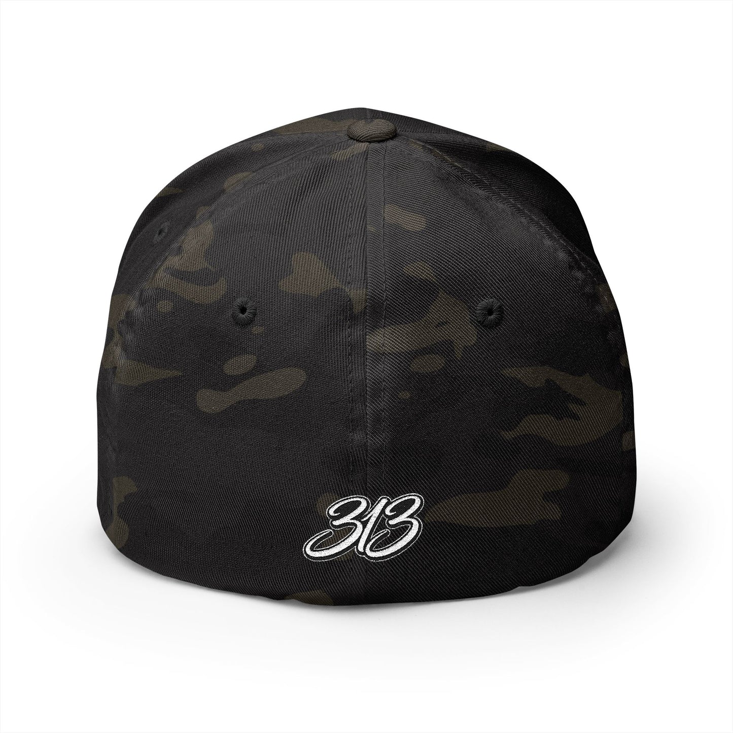 Embroidered BKC Logo Baseball Cap — White Structured Closed-Back Hat