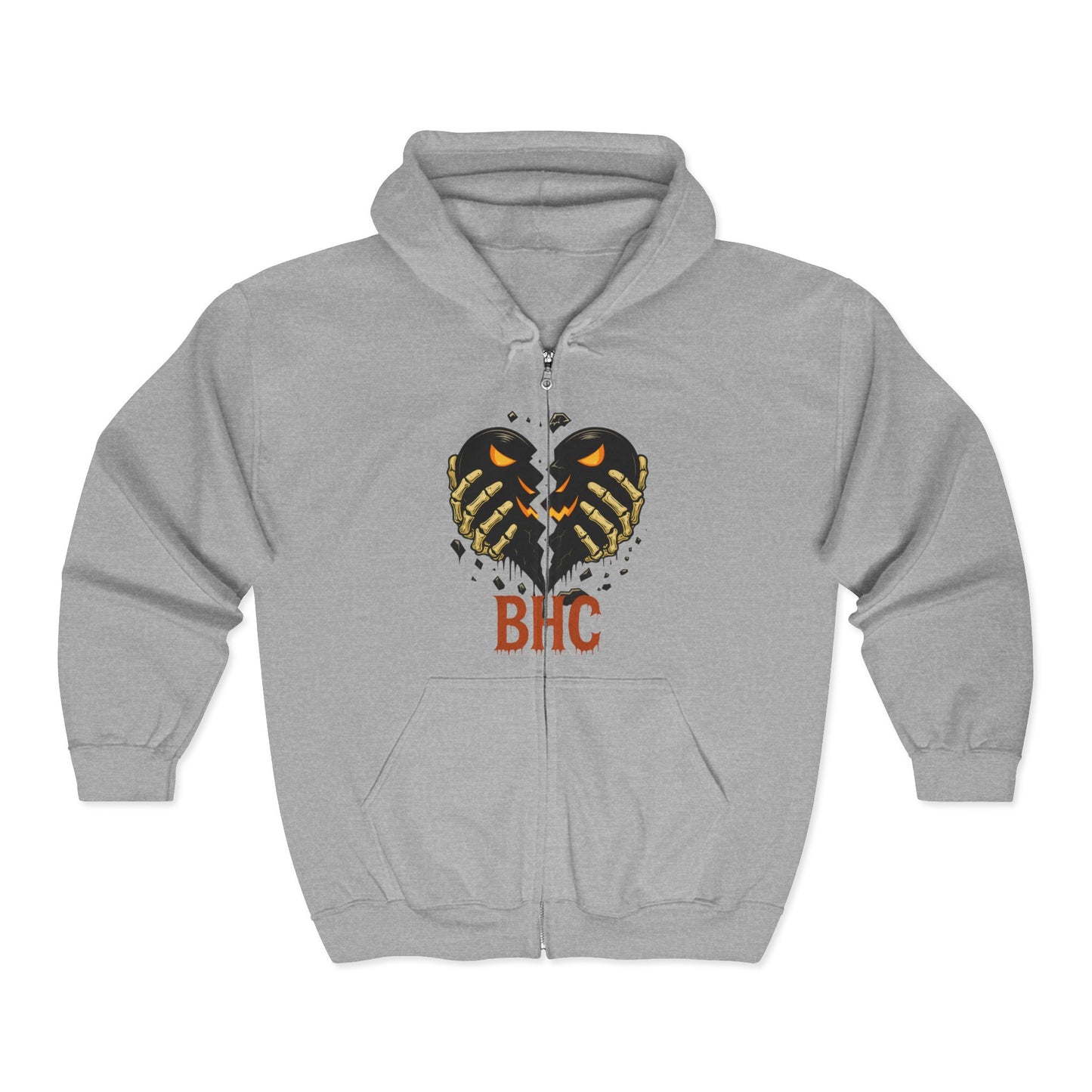 Blvck Heart “Haunted Edition” Zip-Up Hoodie – Halloween Streetwear