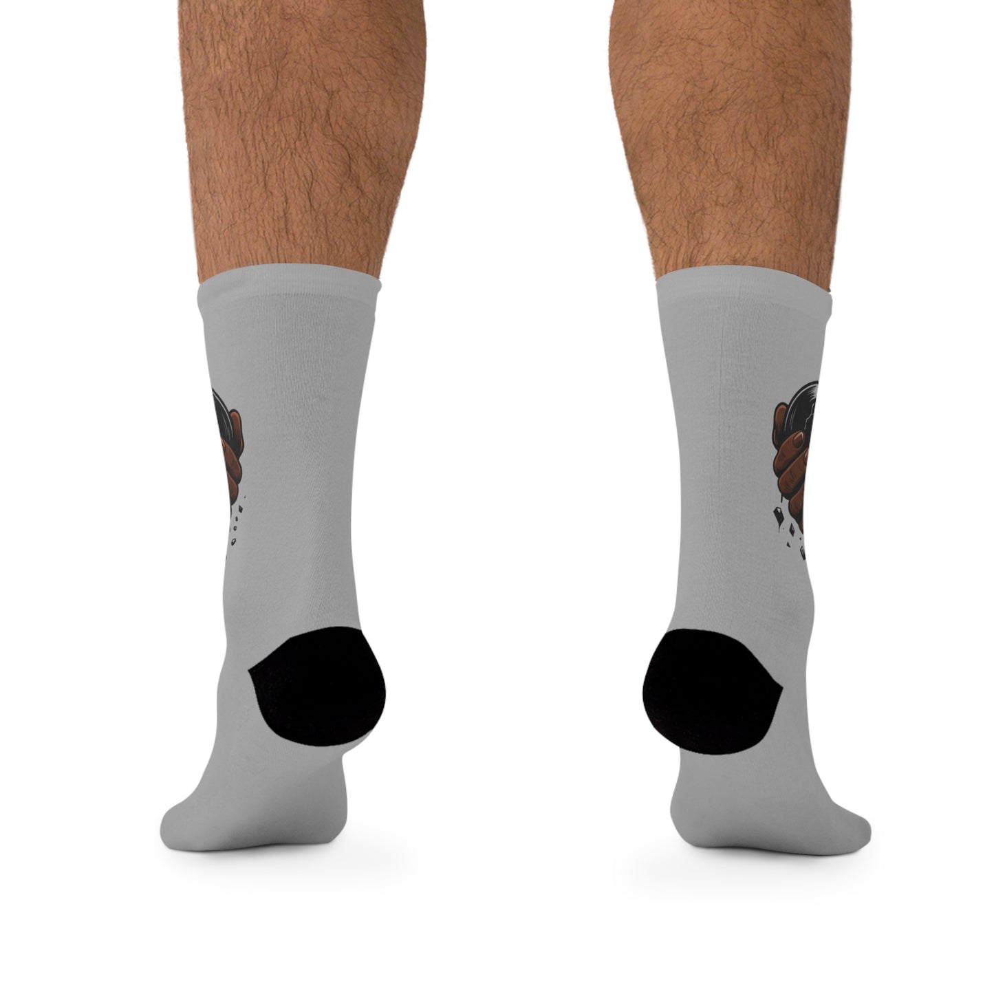 Socks - Broken Heart Fist Graphic Recycled-Poly Crew Socks
