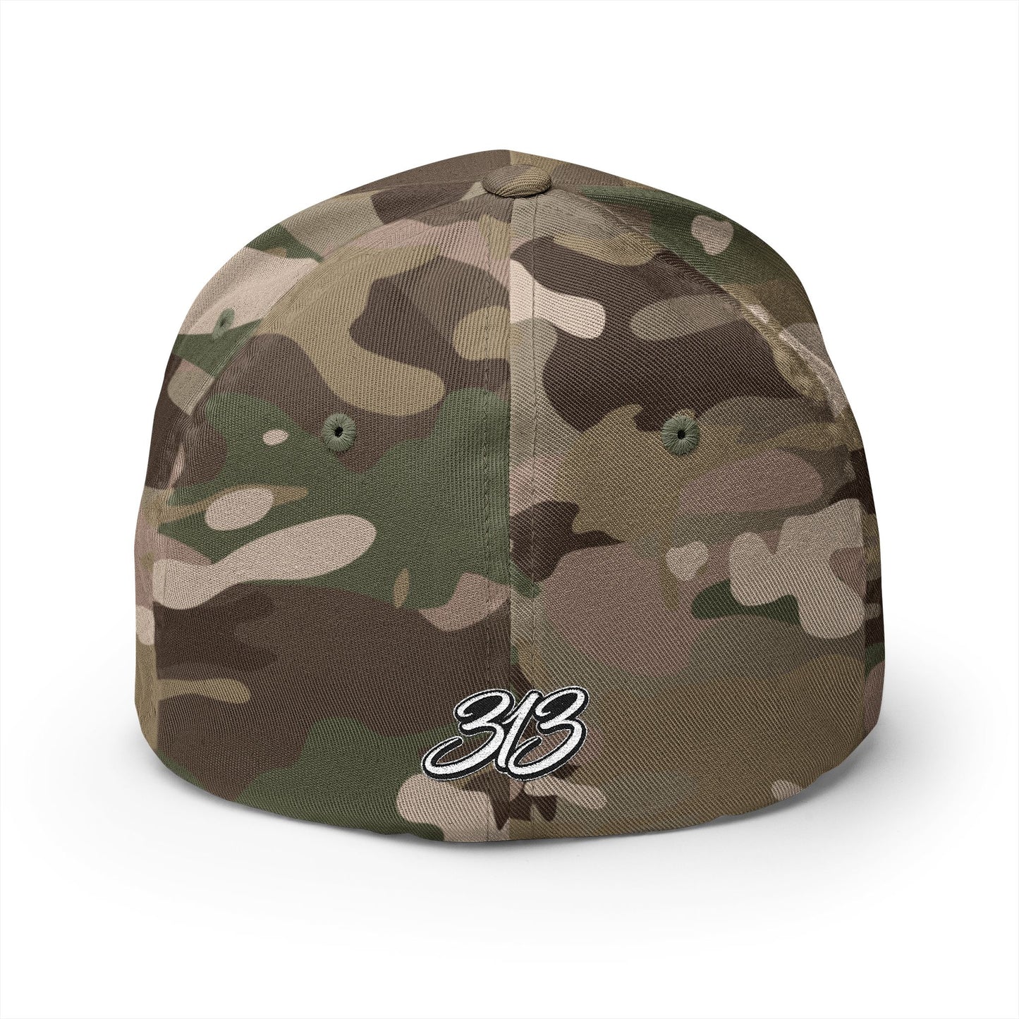Embroidered BKC Logo Baseball Cap — White Structured Closed-Back Hat