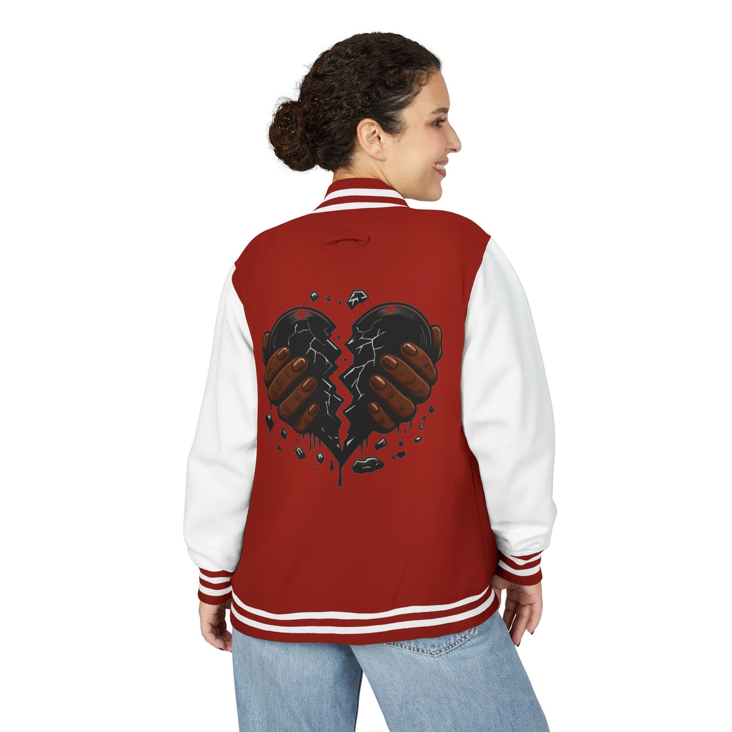 Letterman Jacket — 'Broken Heart' Graphic Varsity Jacket