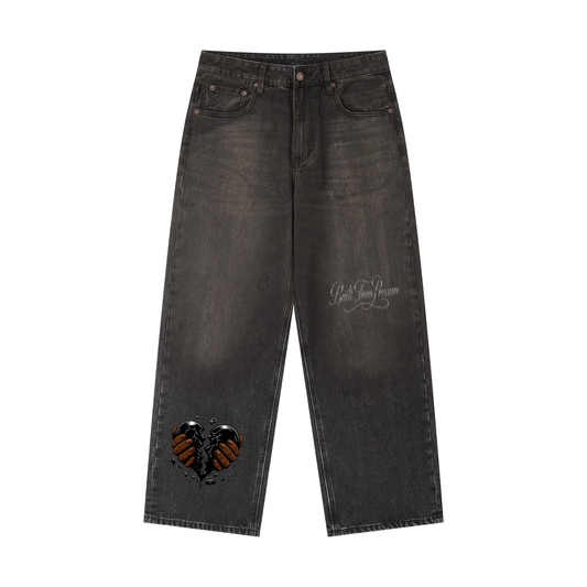 Vintage Wash Heavyweight Denim Jeans
