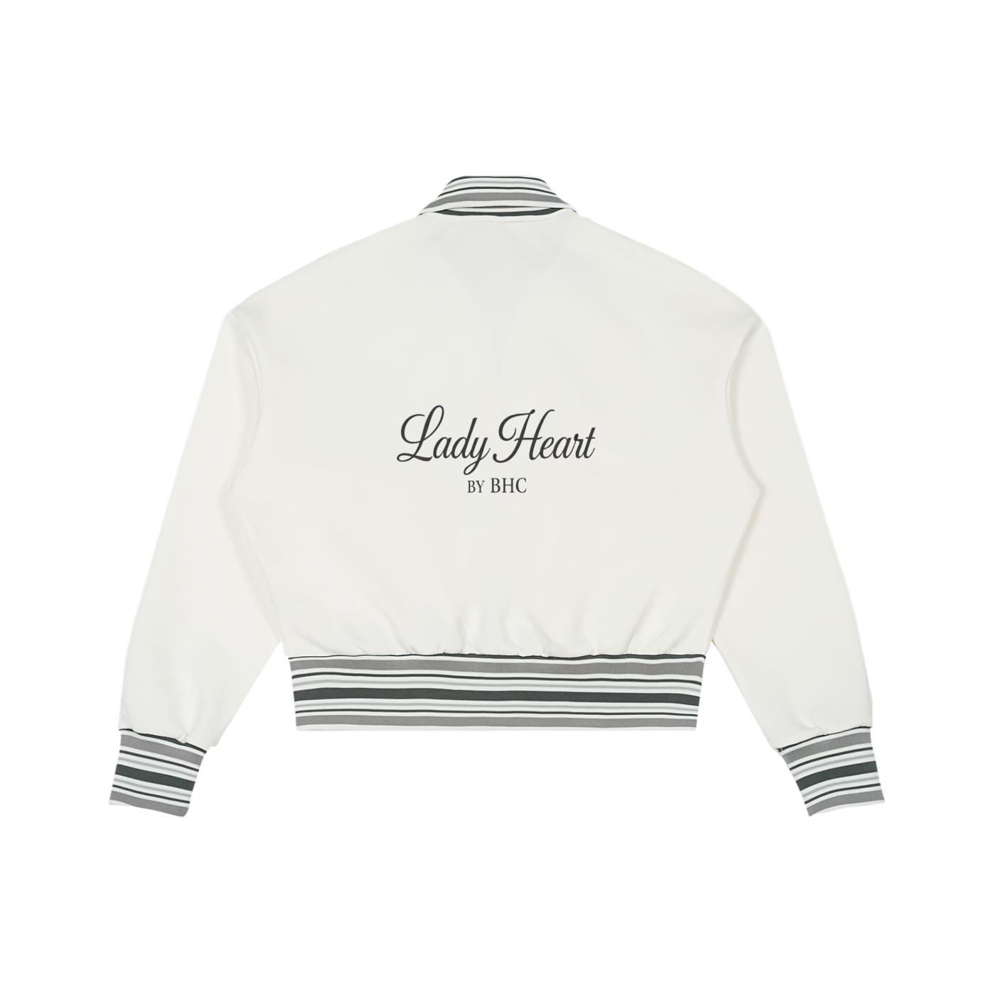 Striped Rib Collar Zip Jacket