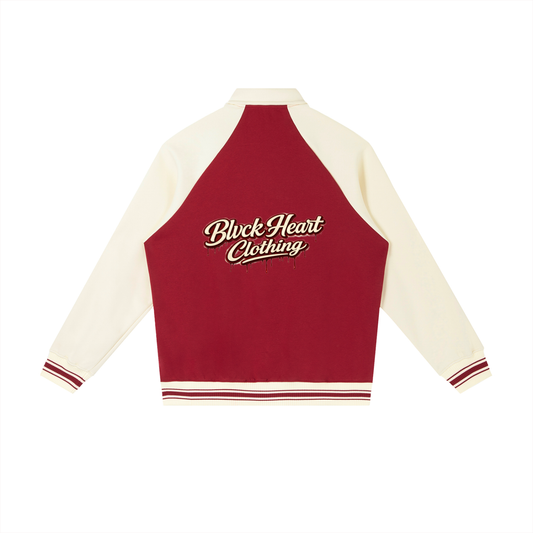 Contrast Raglan Sleeve Baseball Jacket